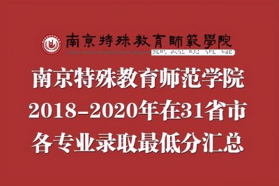 ​南京特殊教育师范学院2018-2020年在各招生省市各专业录取最低分